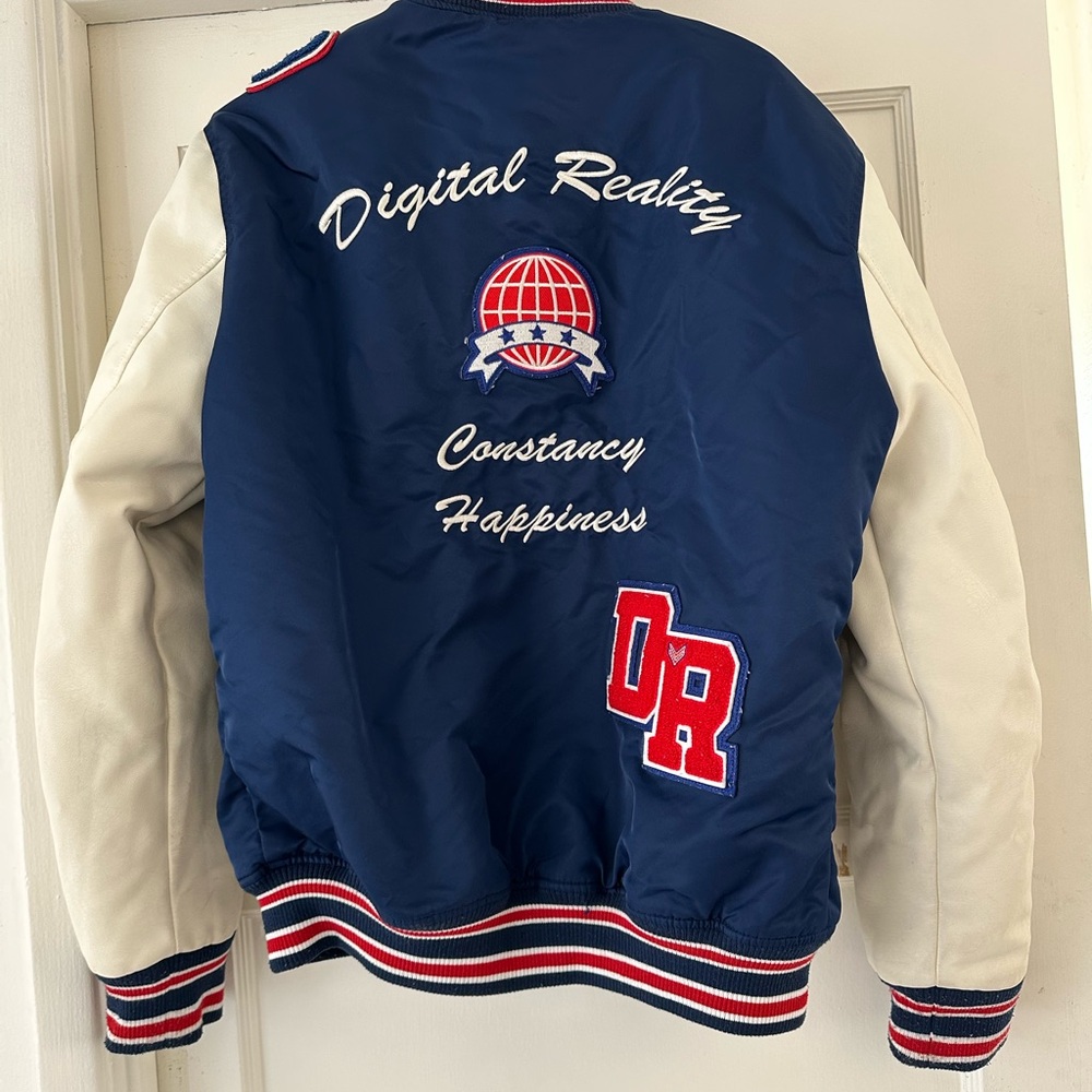 Zara Navy and White Varsity Jacket - Picture 4 of 7